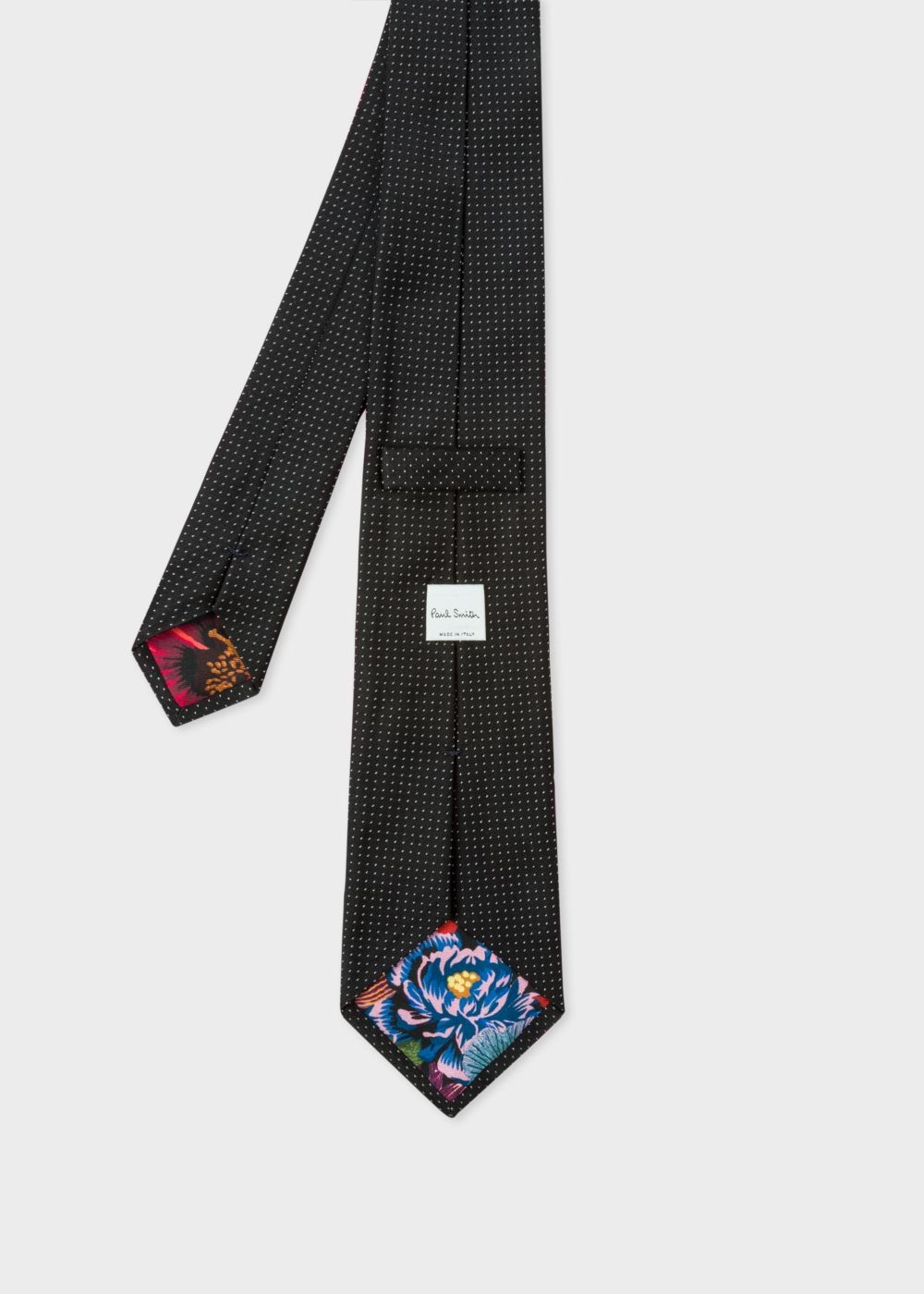 Paul Smith Men's Black Mini Polka Dot Silk Tie