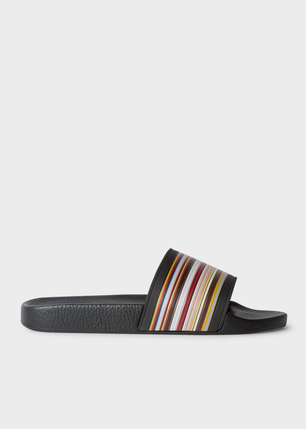 Paul Smith Men's Black 'ruben' Slides With 'signature Stripe' Detail