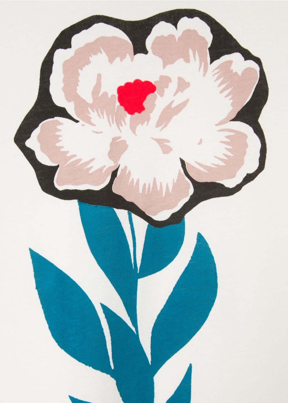 Paul Smith Womens's White 'floral Stem' Print Cotton Shirts