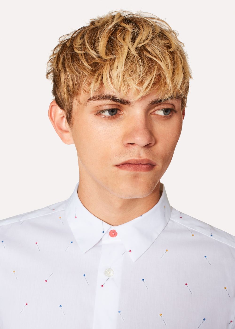 Paul Smith Mens's Slim-Fit White 'pins' Motif Cotton Shirts