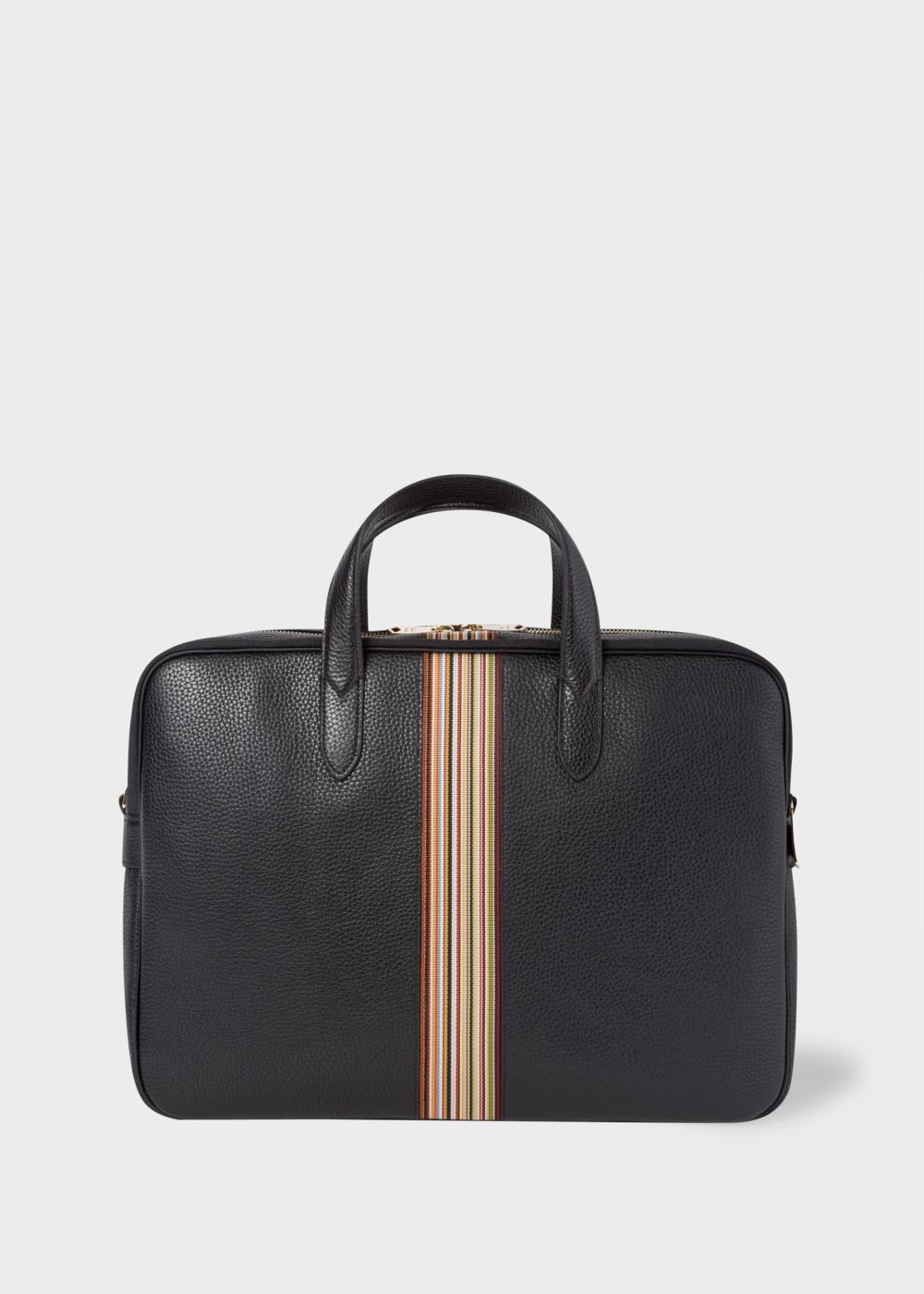 Paul Smith Mens's Black Signature Stripe Leather Business Folio Accessories