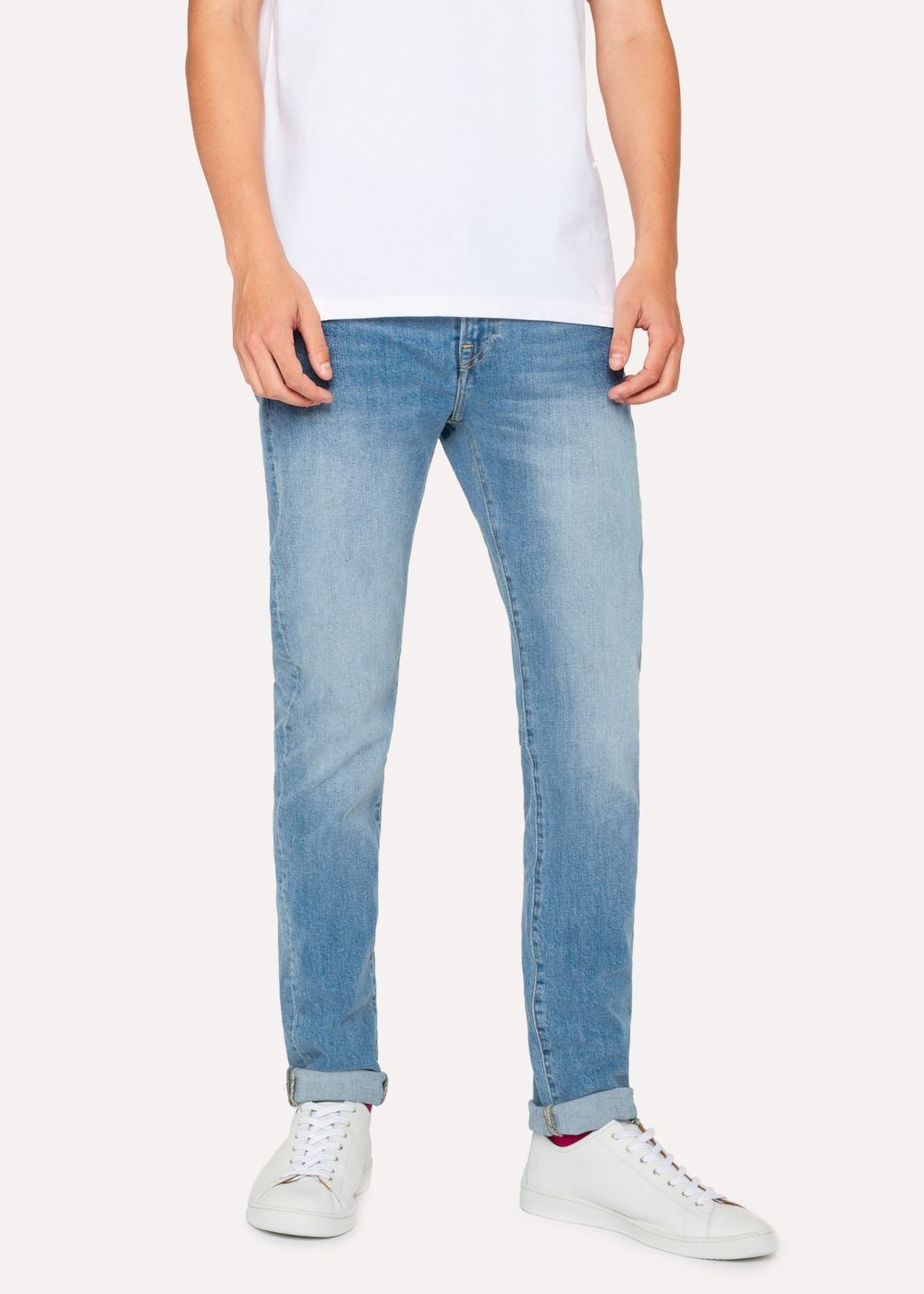 Paul Smith Men's Slim-Fit 12Oz 'authentic Comfort Stretch' Light-Wash Jeans