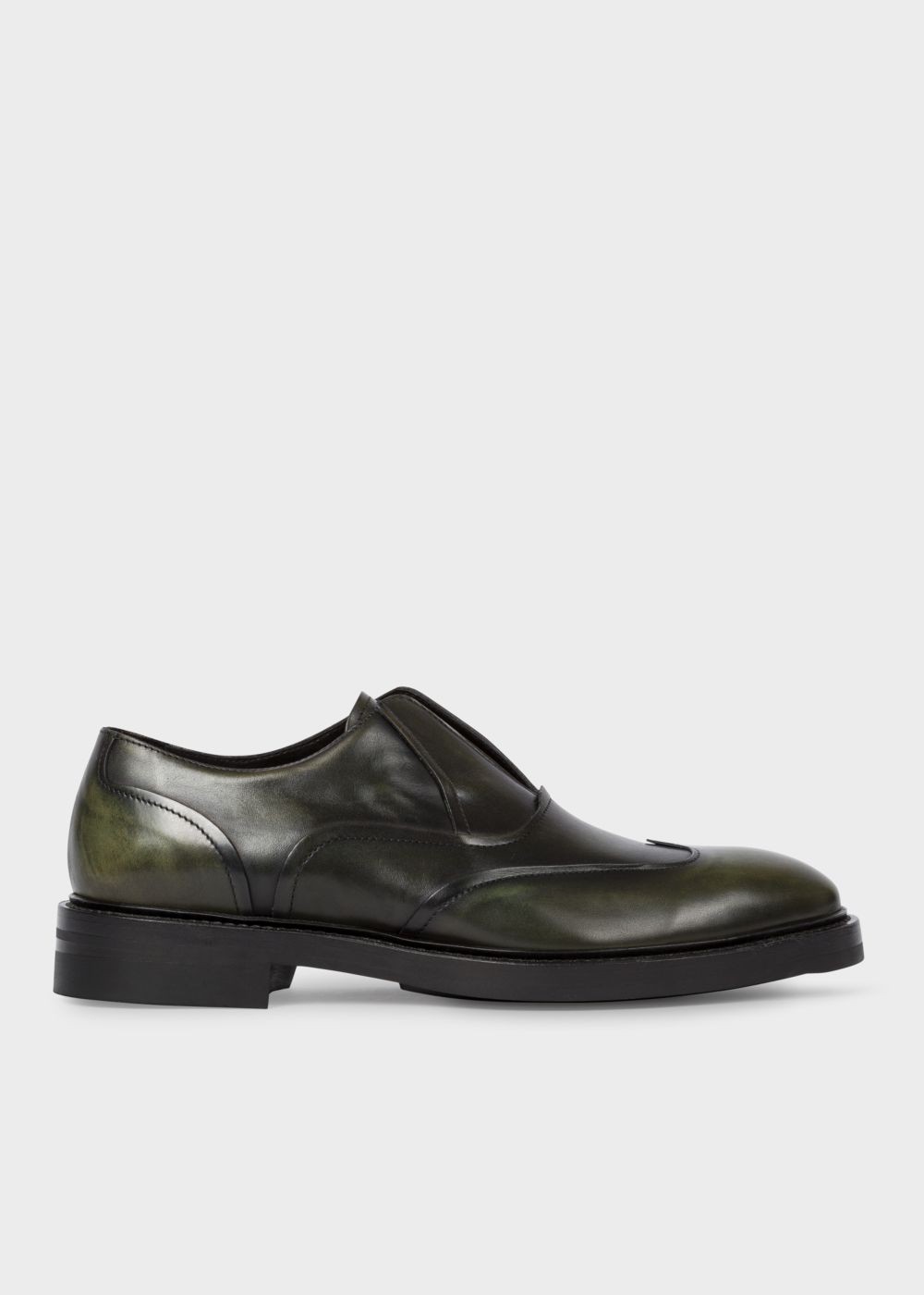 Paul Smith Men's Dark Green 'hicks' Laceless Leather Brogues Shoes