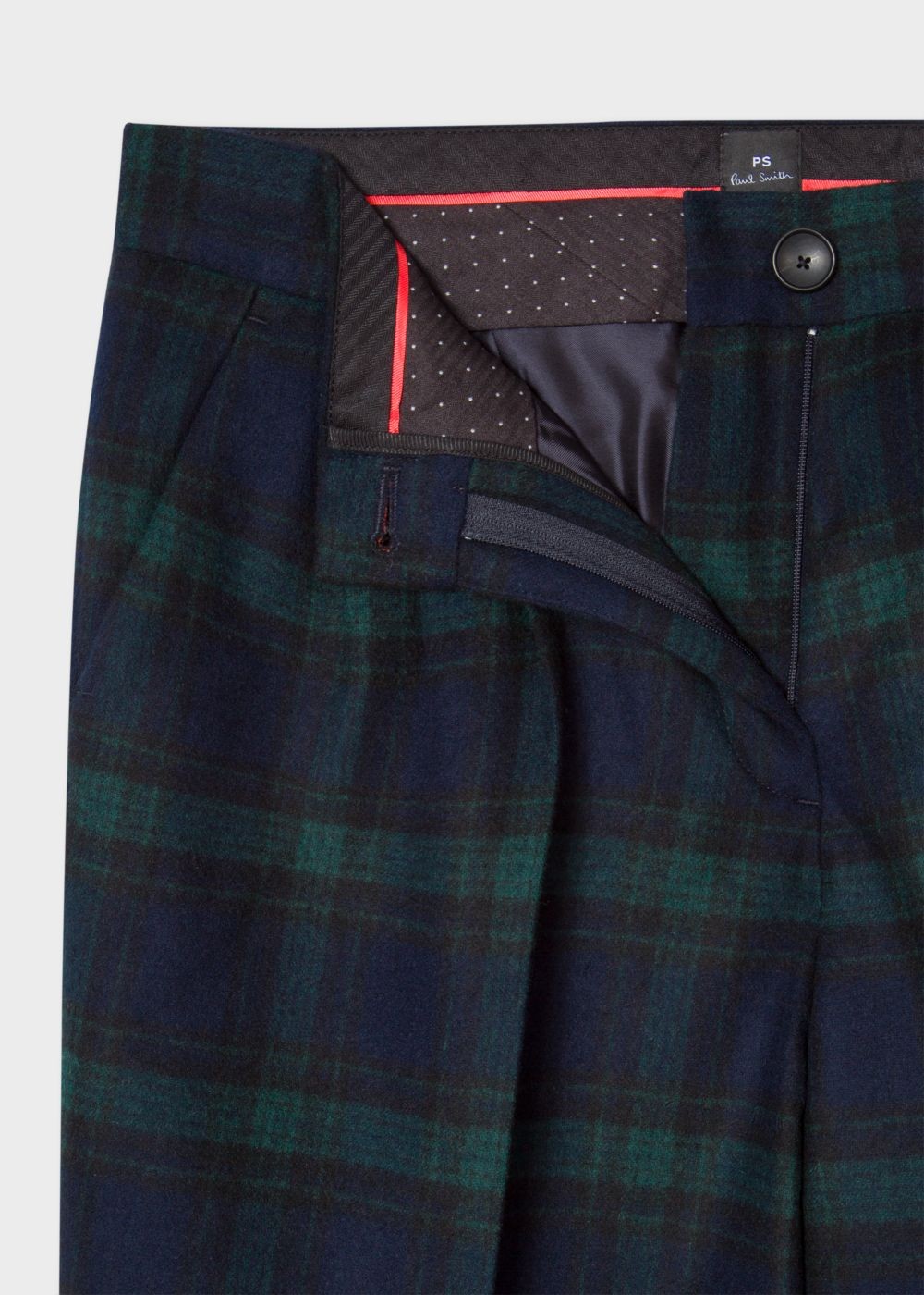 Paul Smith Women's Blackwatch Tartan Wool-Blend Triple-Pleat Trousers