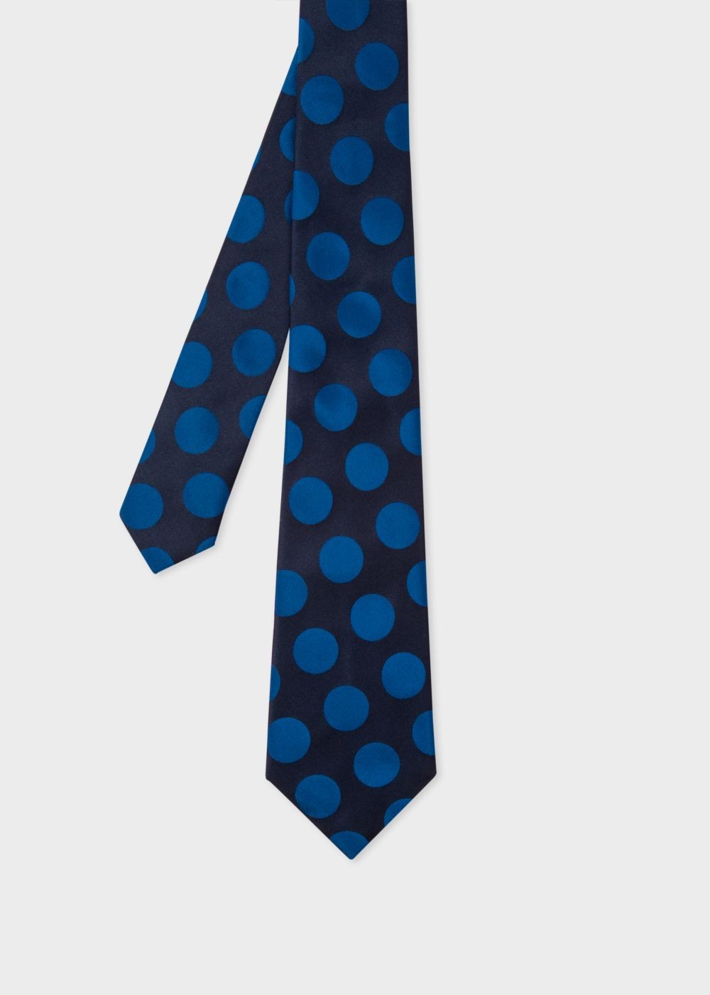 Paul Smith Men's Dark Navy Polka Dot Silk Tie