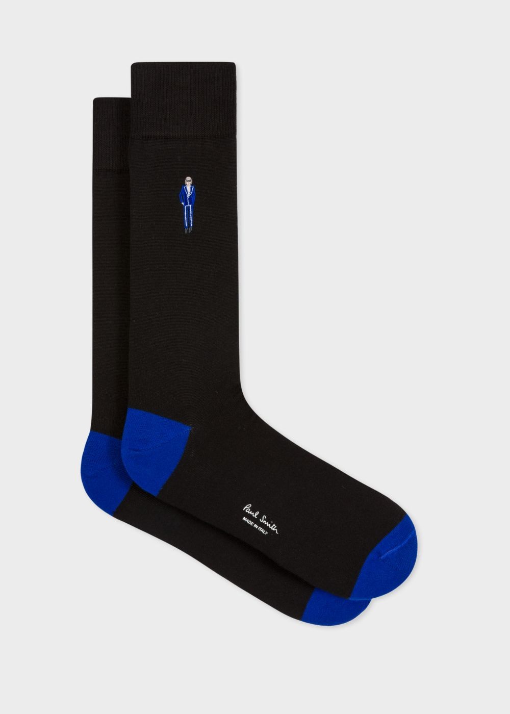 Paul Smith Men's Black 'people' Embroidered Socks