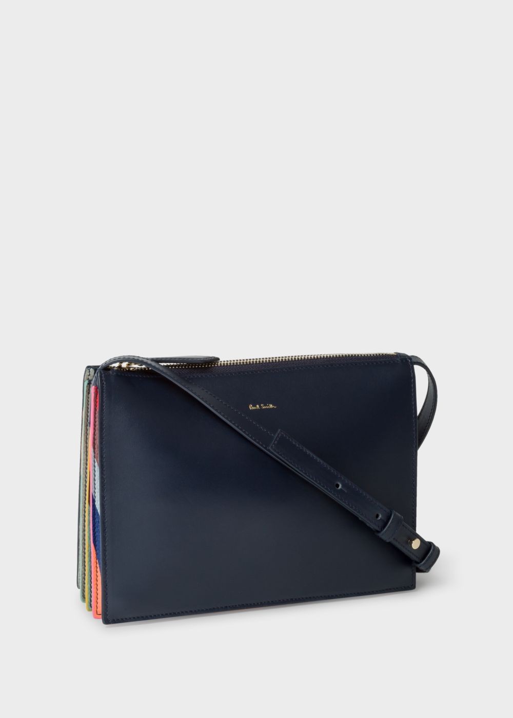 Paul Smith Womens's Navy 'concertina Swirl' Leather Cross-Body Bags