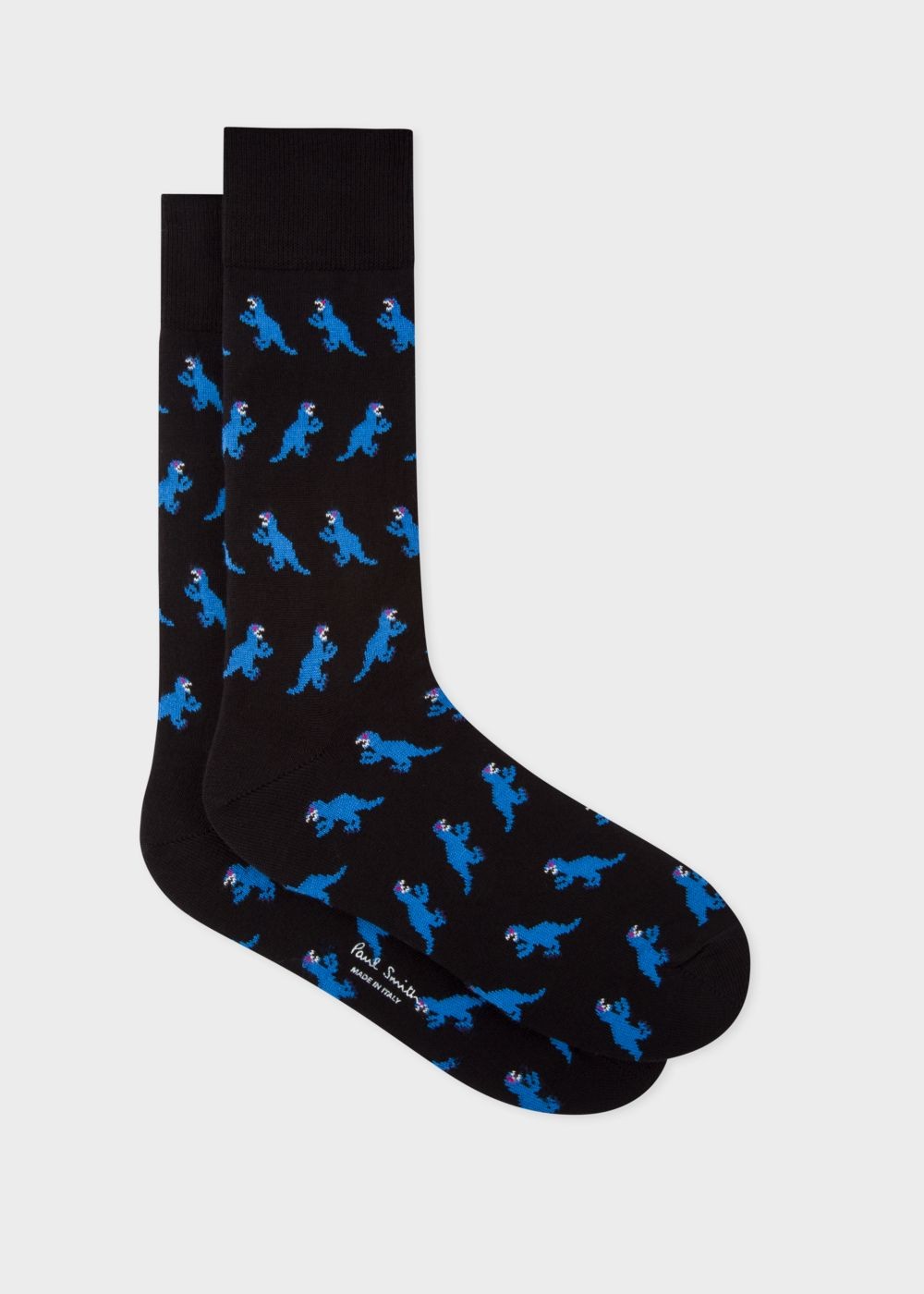 Paul Smith Men's Black Small 'dino' Motif Socks
