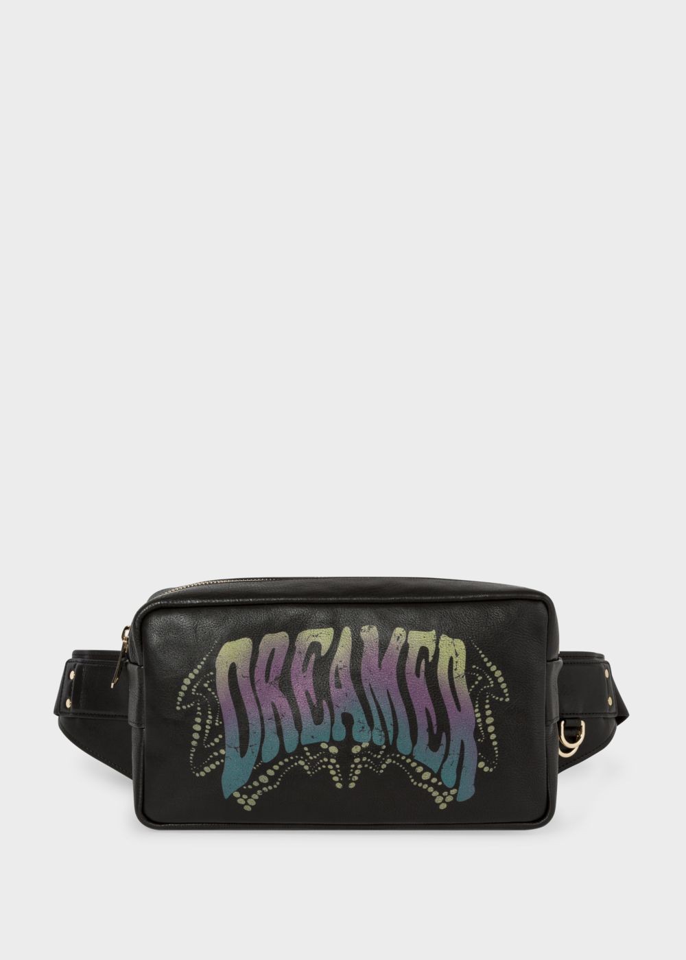 Paul Smith Mens's Black Leather 'dreamer' Print Bum Handbag