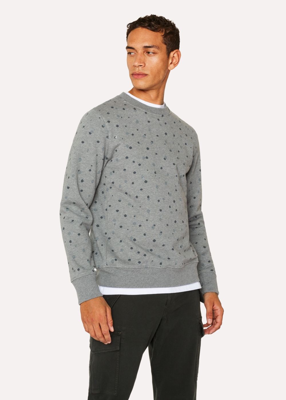 Paul Smith Mens's Grey 'ink Spot' Print Organic-Cotton Sweatshirt