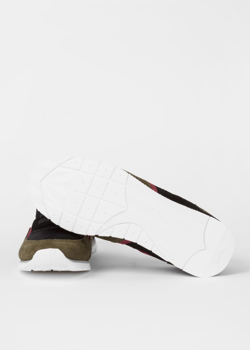 Paul Smith Men's Khaki And Burgundy 'vinny' Trainers With Suede Panels