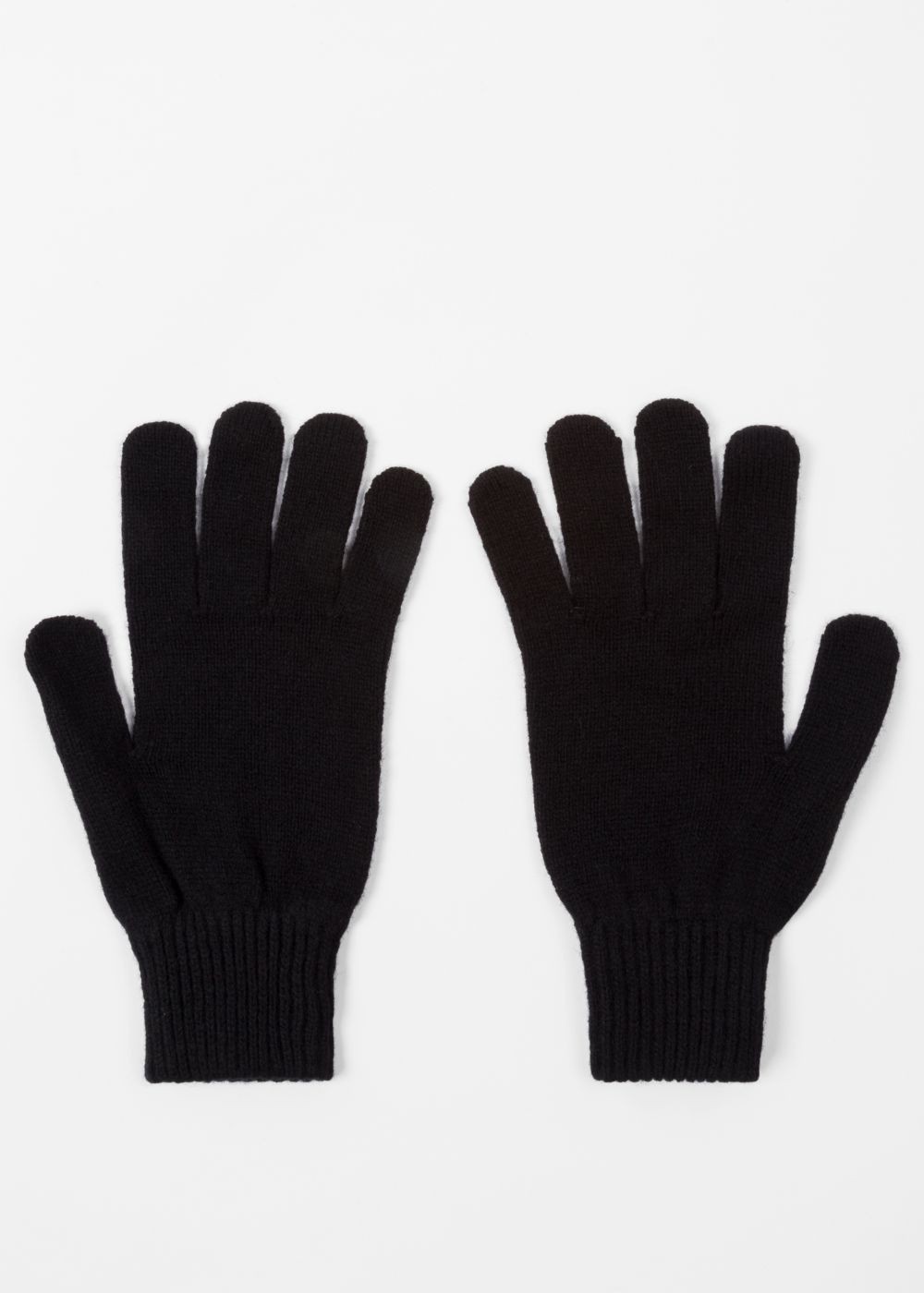 Paul Smith Men's Black Cashmere And Merino Wool Gloves