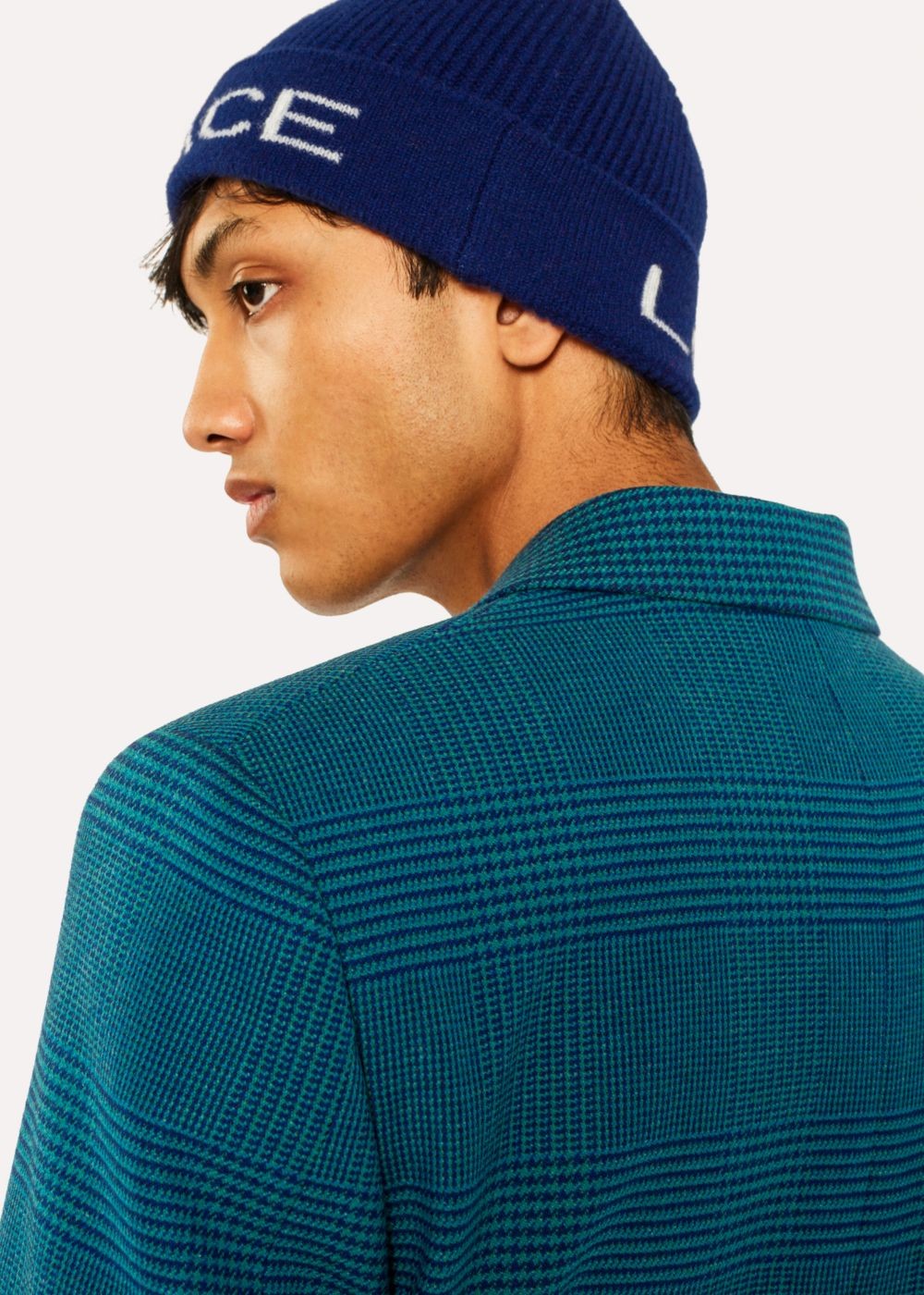Paul Smith Mens's Navy 'peace And Love' Wool Beanie Caps
