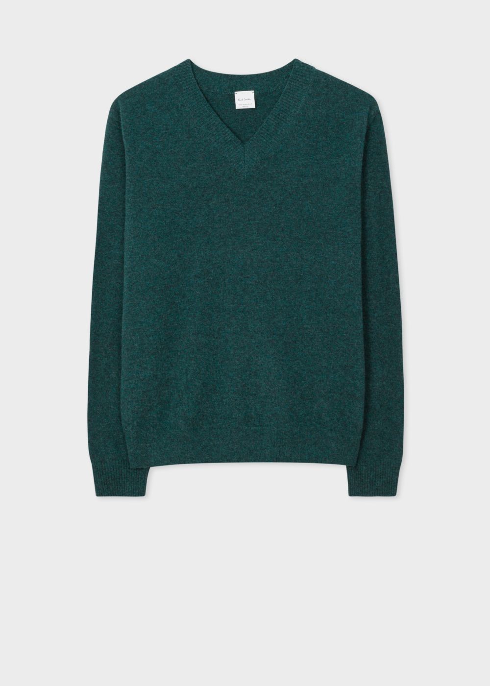 Paul Smith Men's Teal V-Neck Lambswool Sweater