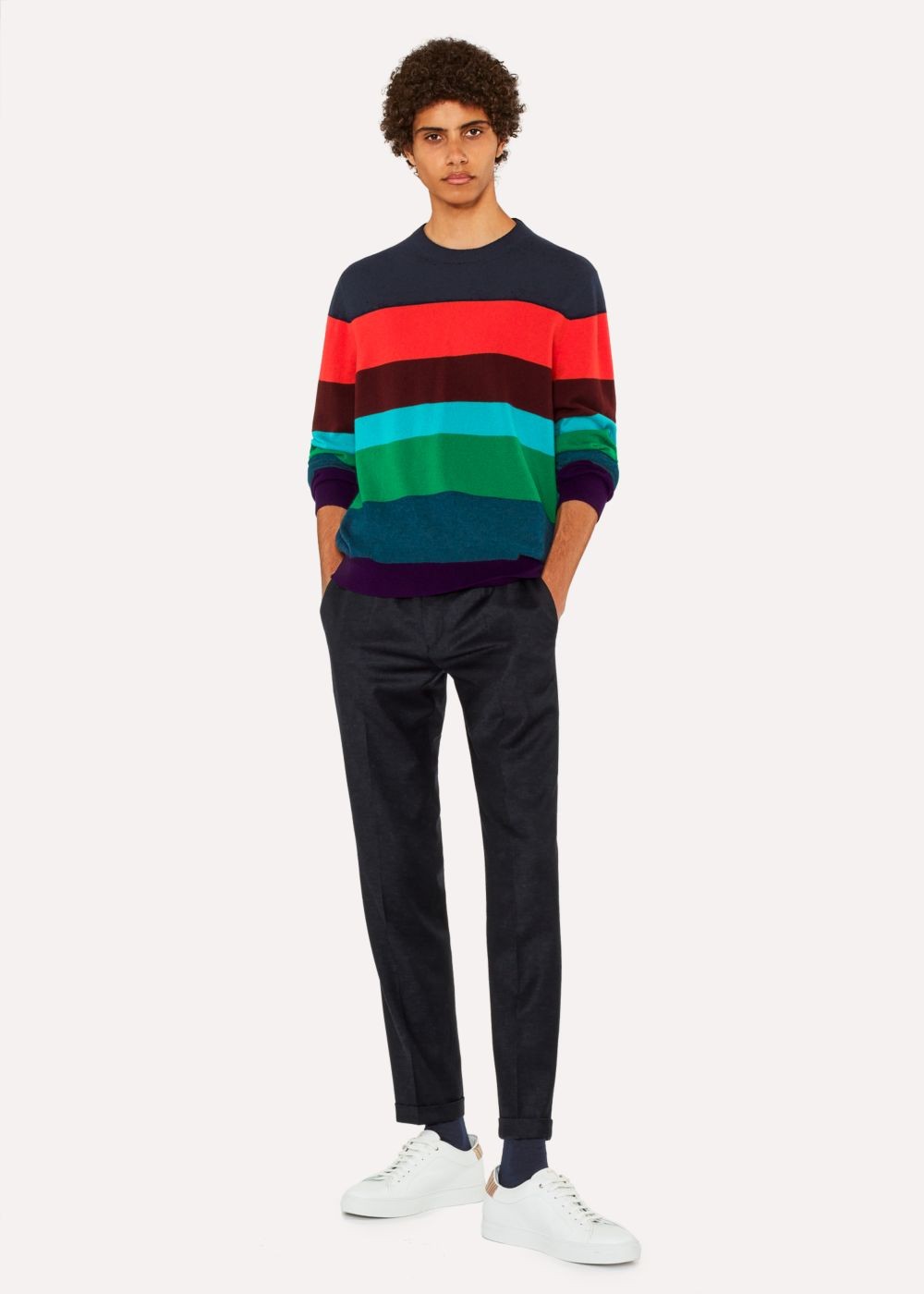 Paul Smith Men's Striped Cashmere Crew Neck Sweater