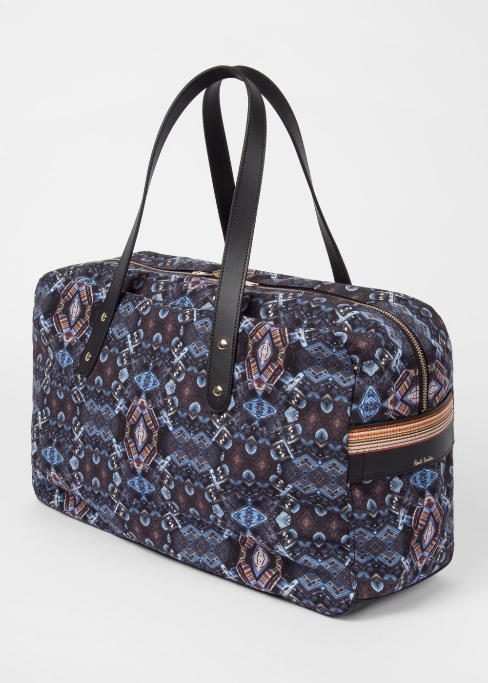 Paul Smith Men's Black 'mini Kaleidoscope' Print Weekend HandBags