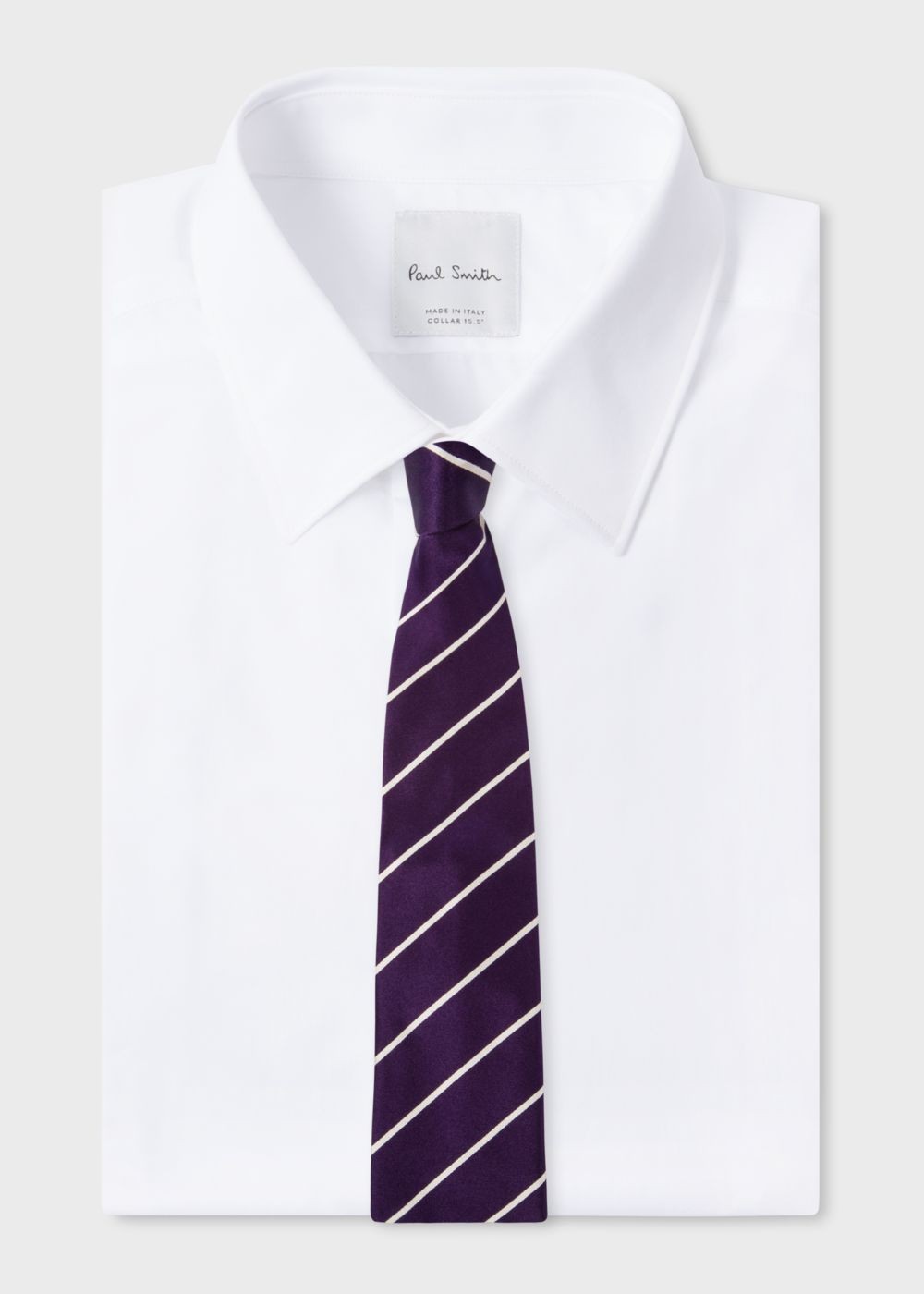 Paul Smith Men's Violet Diagonal Stripe Silk Tie