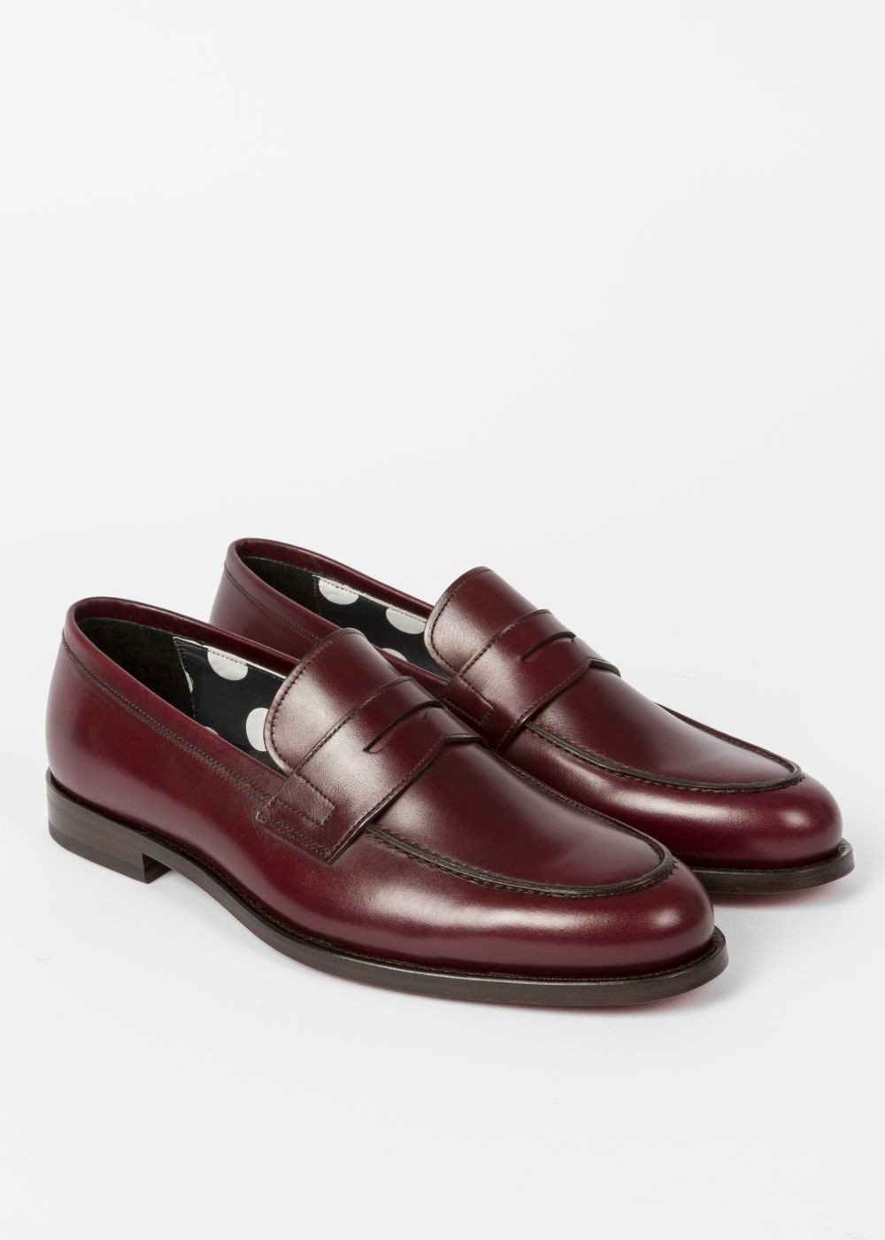 Paul Smith Mens's Bordeaux Leather 'wolf' Loafers Shoe