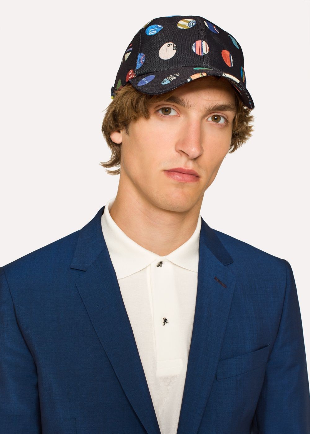 Paul Smith Men's Black 'cycle Dot' Print Baseball Caps