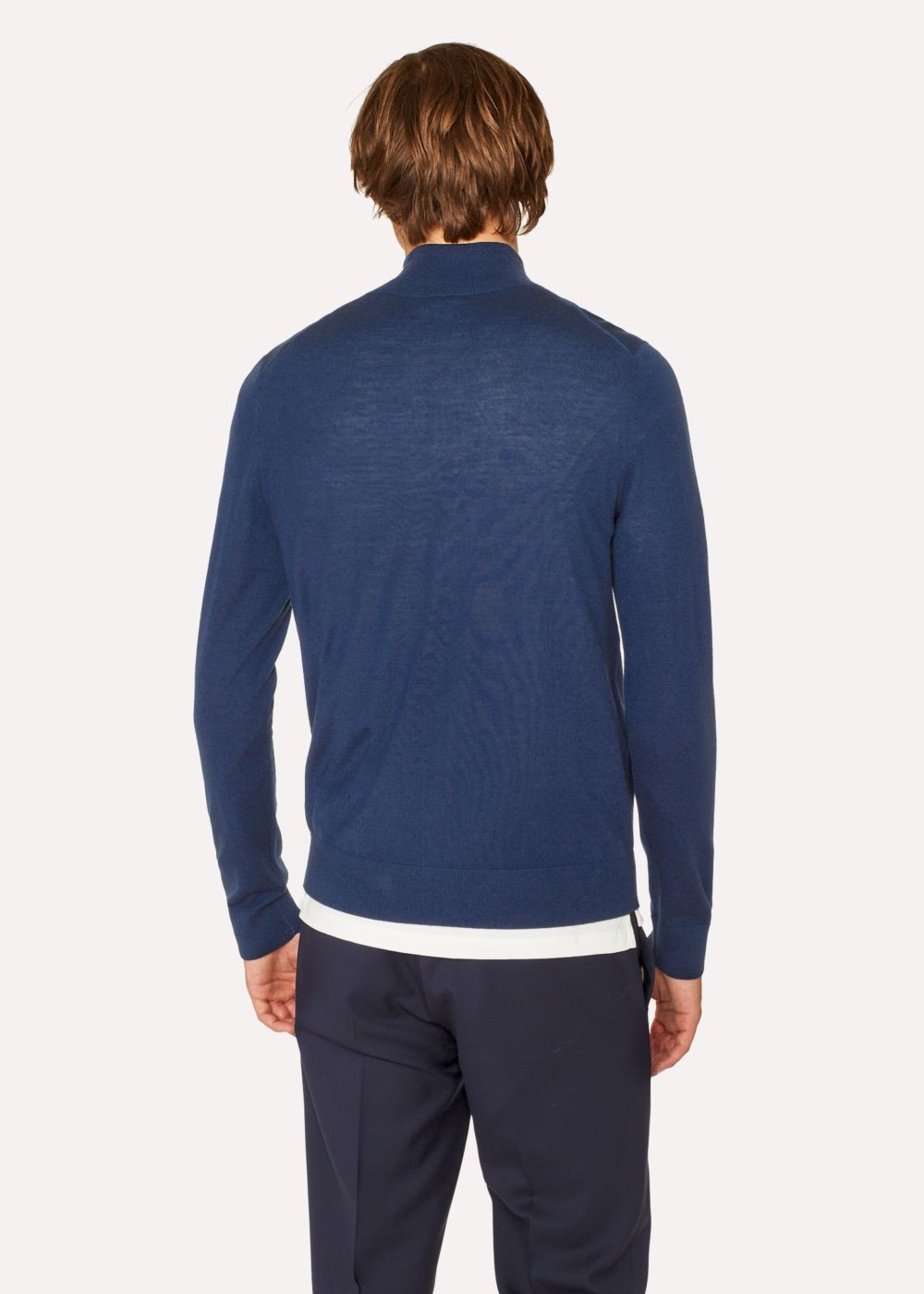 Paul Smith Men's Slate Blue Wool 'artist Stripe' Zip-Through Cardigan Clothing