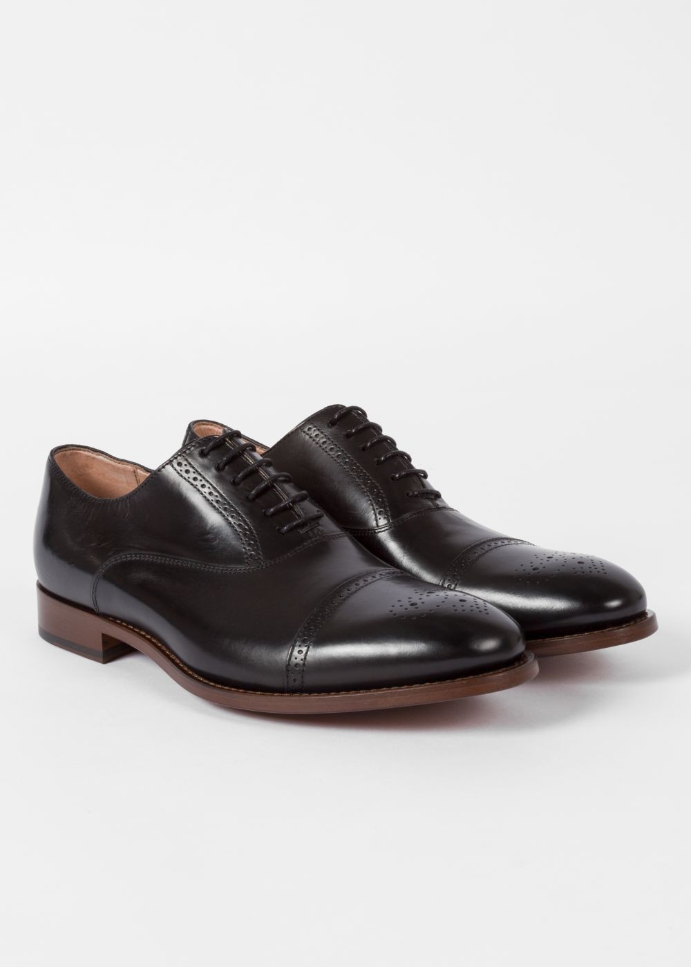 Paul Smith Men's Black Parma Calf Leather 'berty' Brogues Sneakers