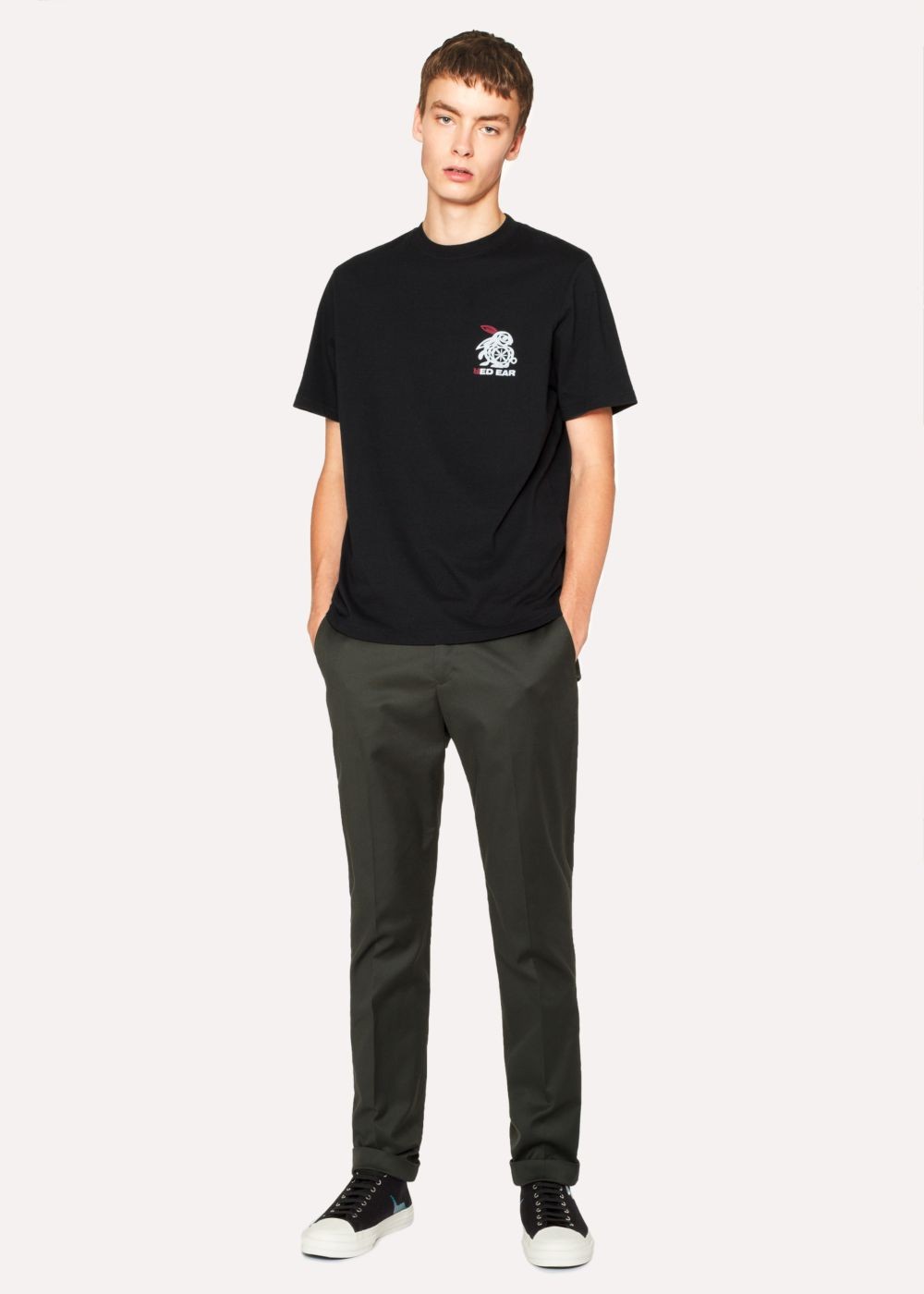 Paul Smith Mens's Slim-Fit Khaki Cotton-Stretch Pants