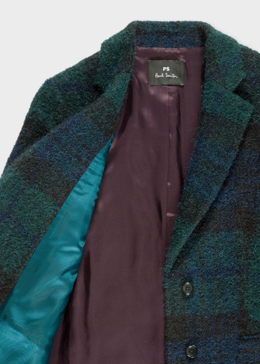 Paul Smith Womens's Blackwatch Tartan Bouclé Epsom Coat
