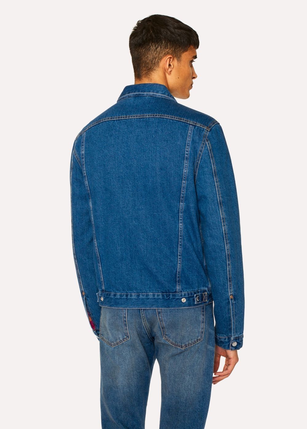 Paul Smith Men's Mid-Wash Pleat-Front Lined Denim Jackets