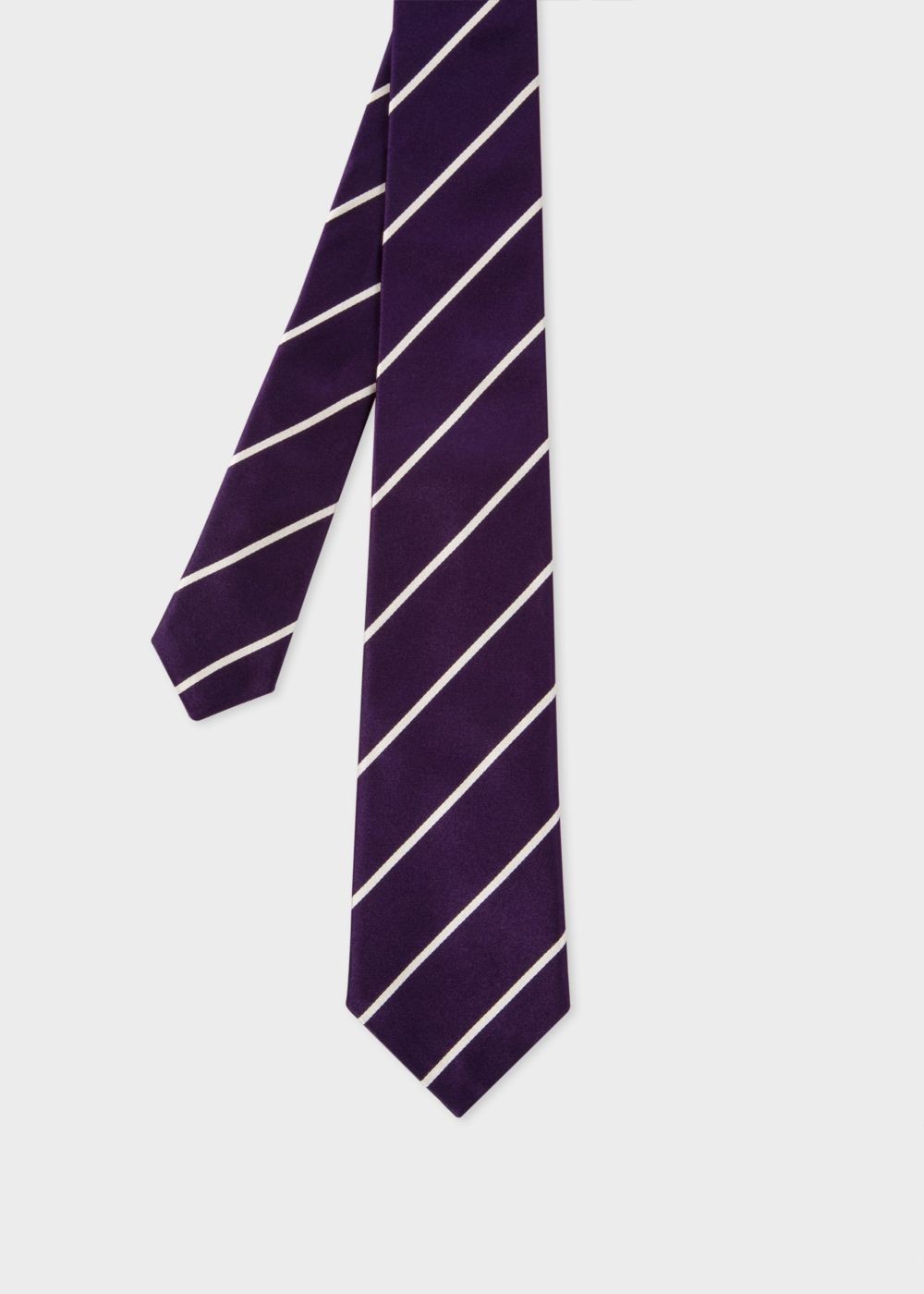 Paul Smith Men's Violet Diagonal Stripe Silk Tie