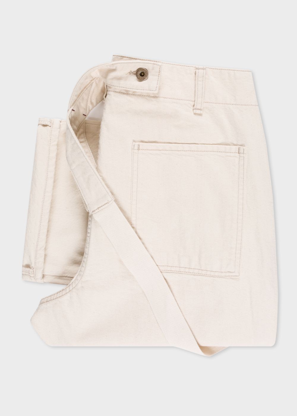 Paul Smith Mens's Cream Denim Wide Leg Red Ear Trousers