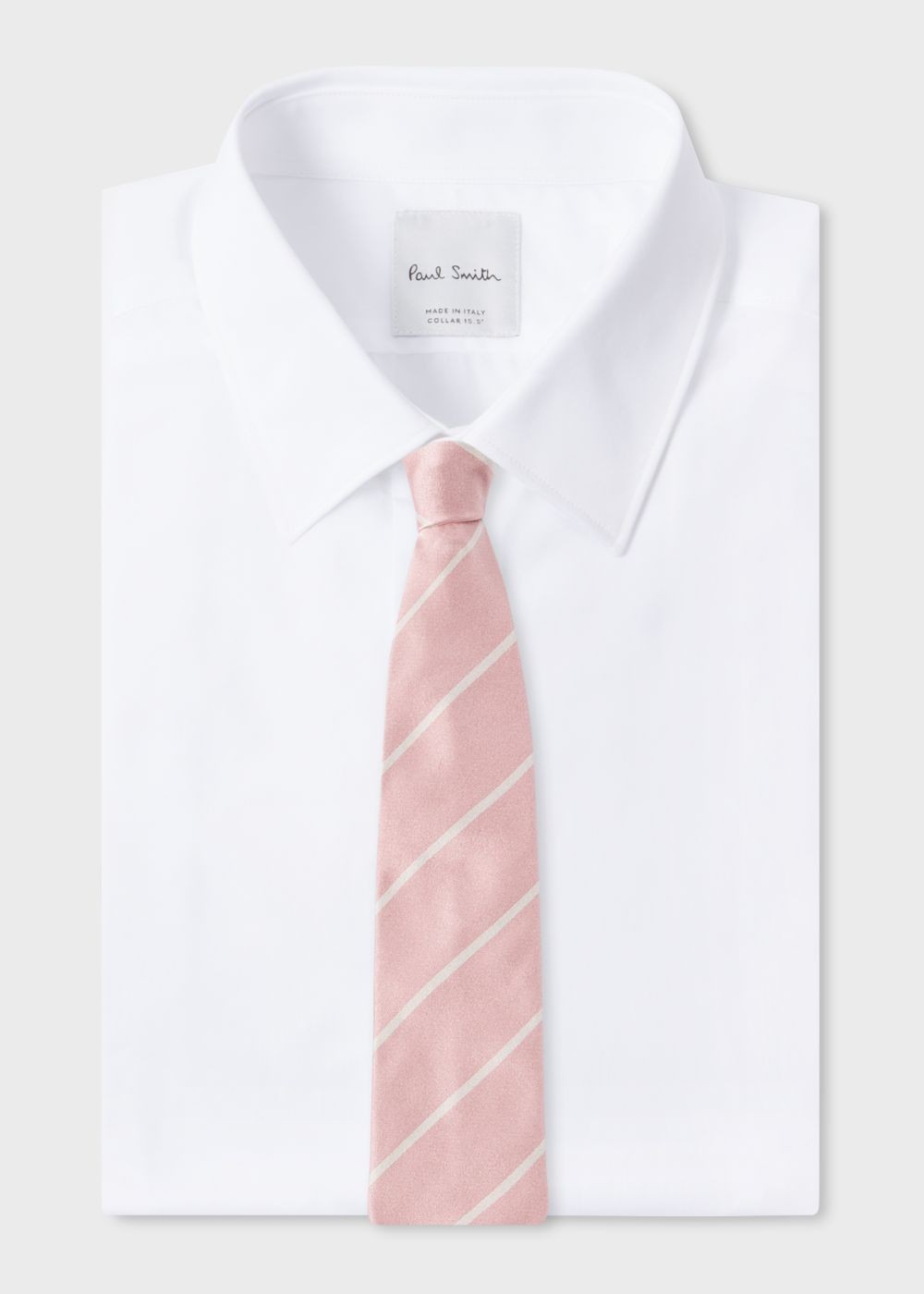 Paul Smith Mens's Dusty Pink Diagonal Stripe Silk Tie