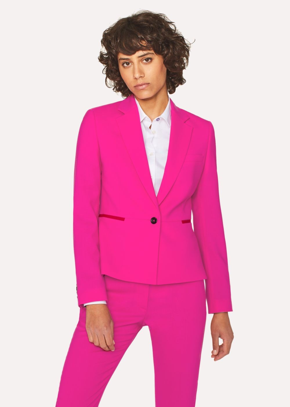 Paul Smith Womens's Fuchsia Wool-Hopsack Blazer Clothing