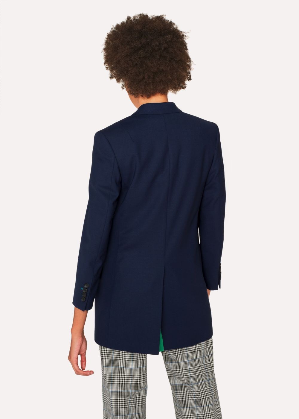Paul Smith Womens's Boyfriend-Fit Navy Wool-Hopsack Blazer Clothing