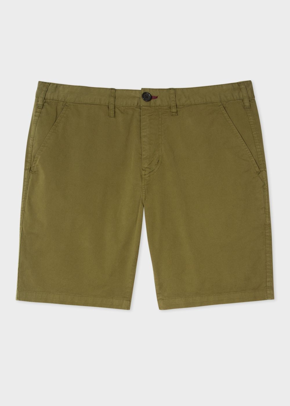 Paul Smith Men's Khaki Garment-Dyed Stretch Pima-Cotton Shorts
