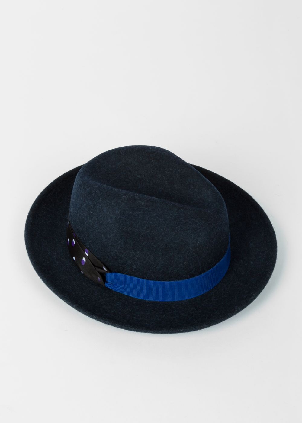 Paul Smith Women's Dark Navy Fedora Hat With 'eclipse Spot' Headband