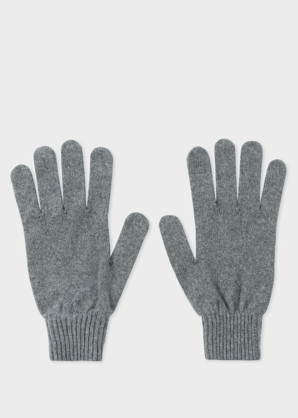 Paul Smith Mens's Grey Cashmere And Merino Wool Gloves