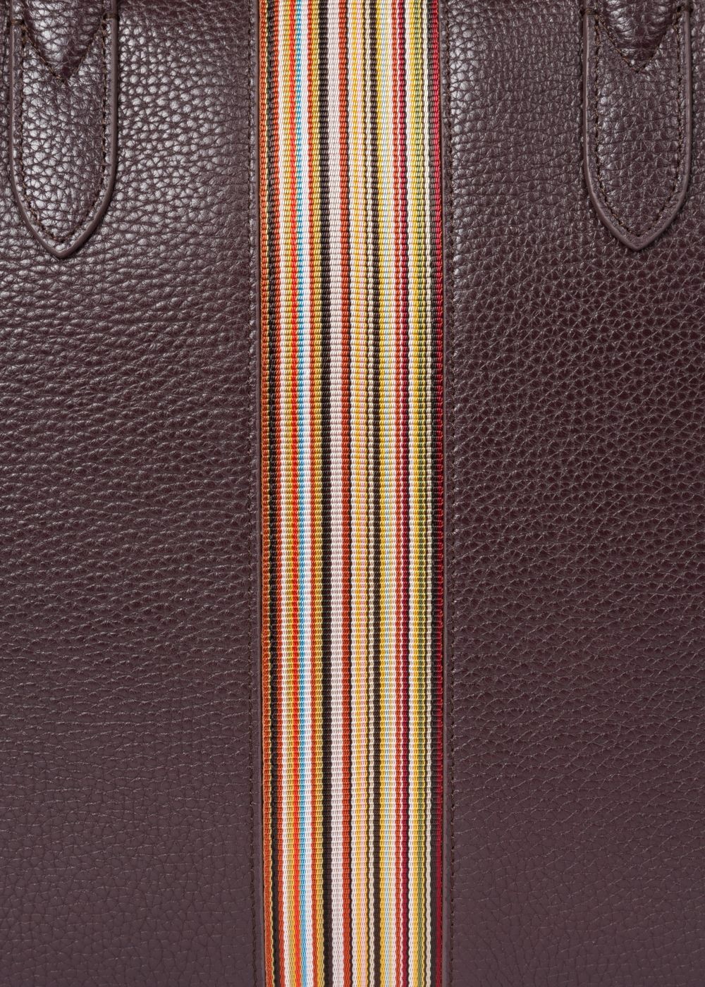 Paul Smith Men's Dark Burgundy Signature Stripe Leather Business Folio Accessories