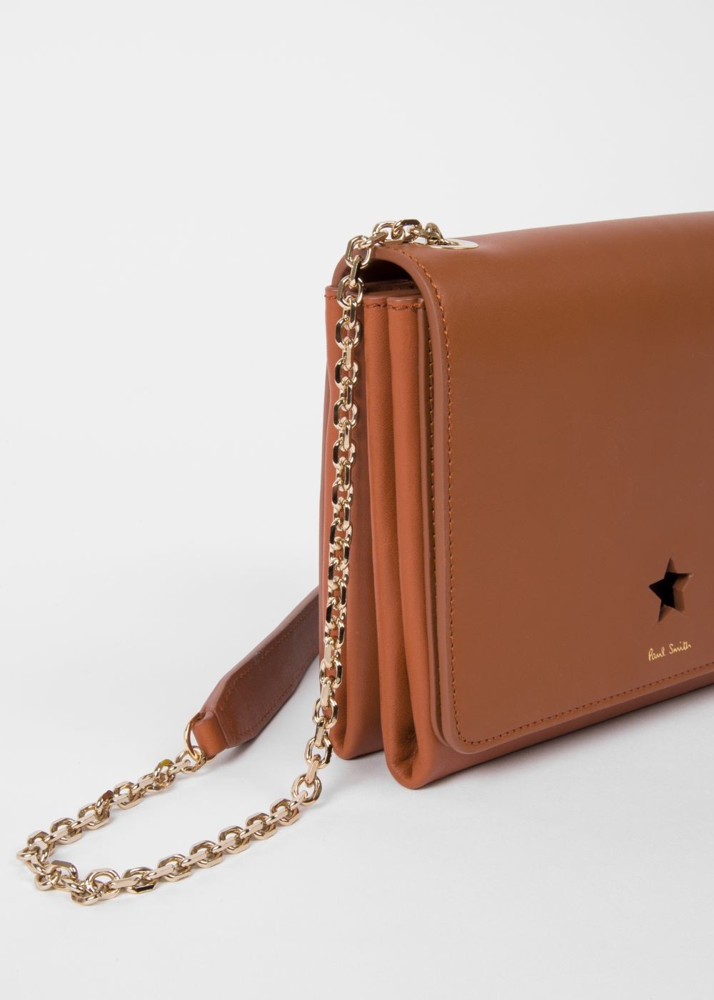 Paul Smith Lady's Tan 'star' Cutout Leather Shoulder HandBag
