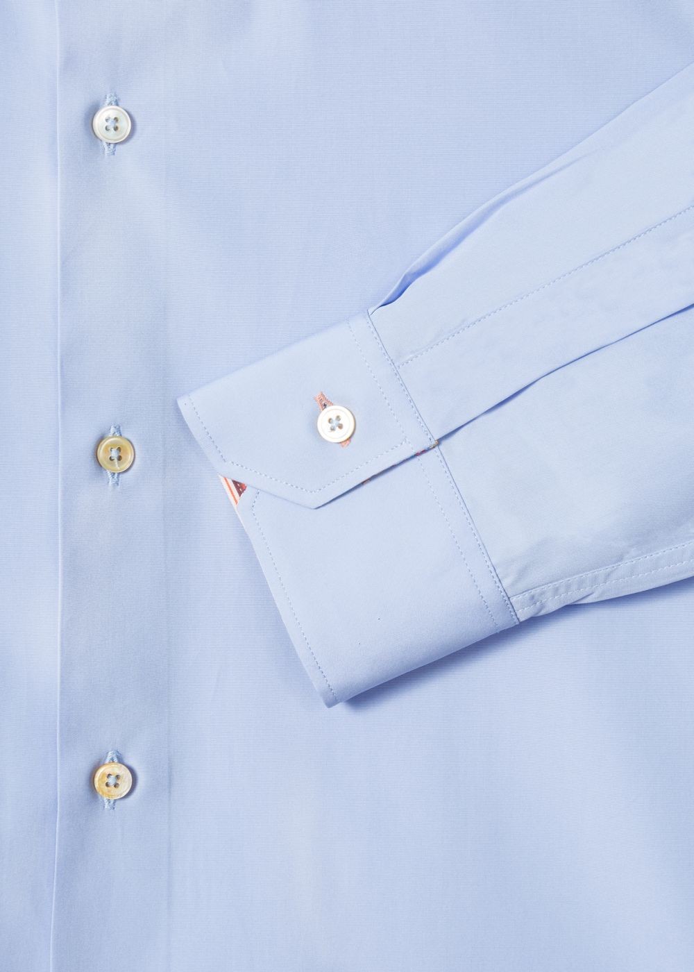 Paul Smith Men's Tailored-Fit Sky Blue Cotton 'signature Stripe' Cuff Shirts