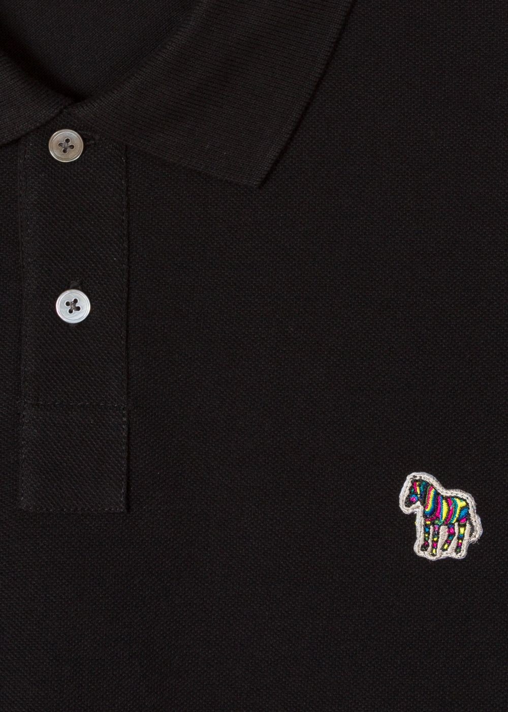 Paul Smith Men's Black Cotton-Piqué Zebra Logo Polo T-Shirts