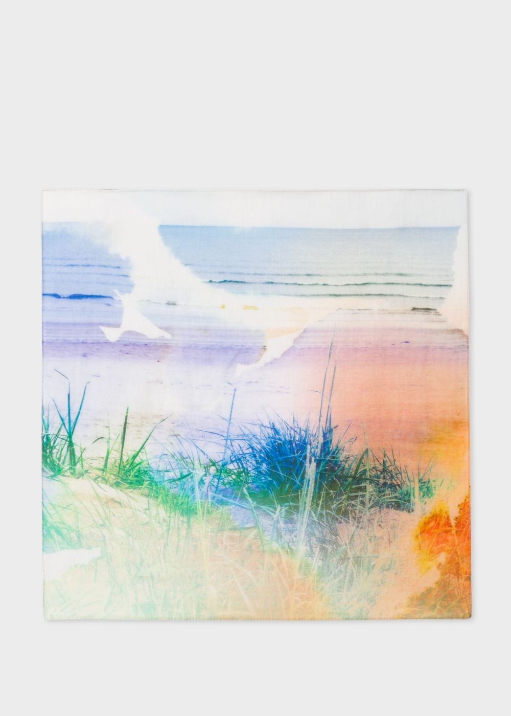 Paul Smith Men's 'seaside' Photographic Print Cotton Pocket Square Accessories