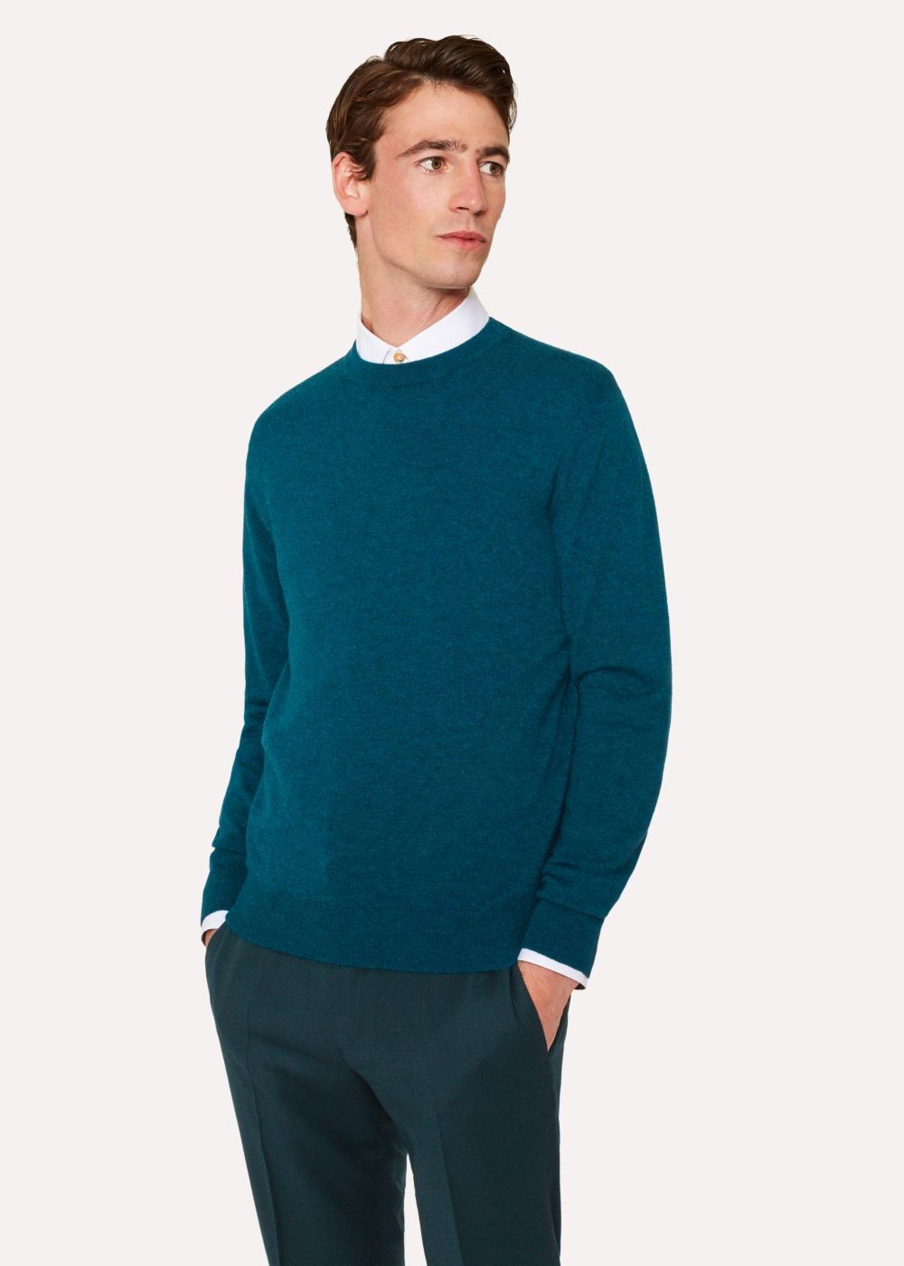 Paul Smith Men's Teal Cashmere Crew Neck Sweater