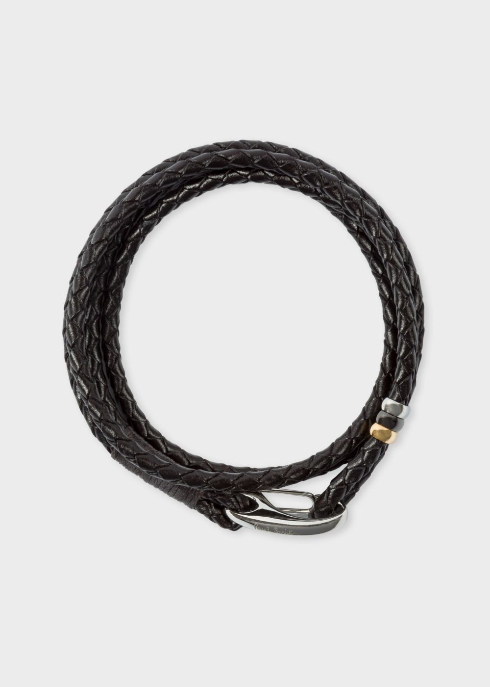 Paul Smith Mens's Dark Brown Leather Wrap Bracelet