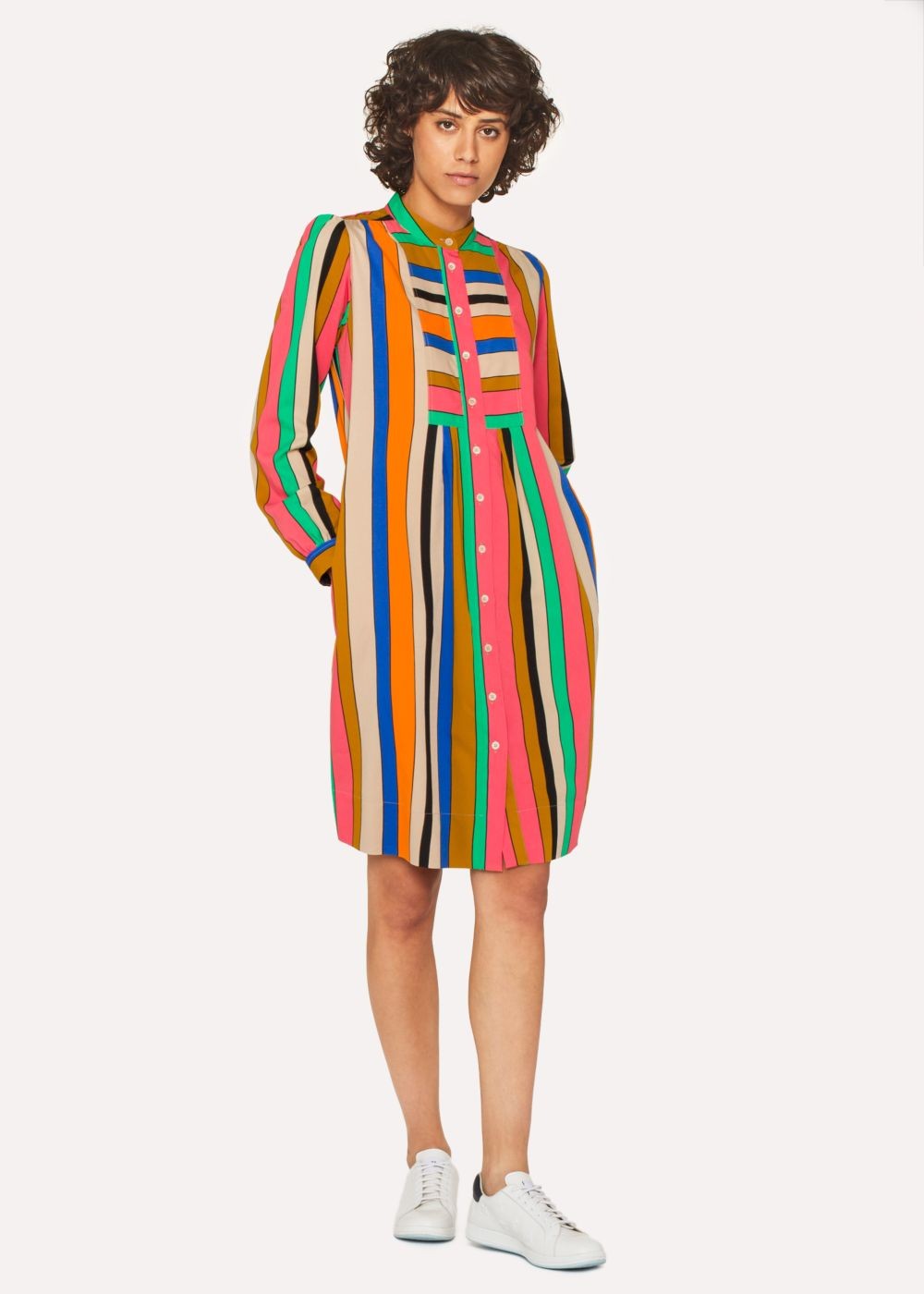 Paul Smith Women's Multi-Colour Stripe Henley Tee Dress