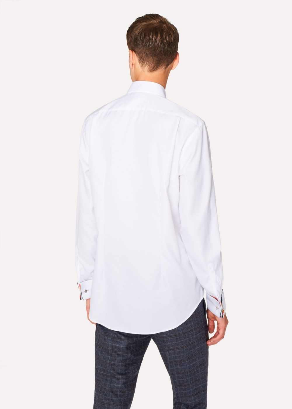 Paul Smith Men's Tailored-Fit White 'artist Stripe' Double-Cuff Tshirts