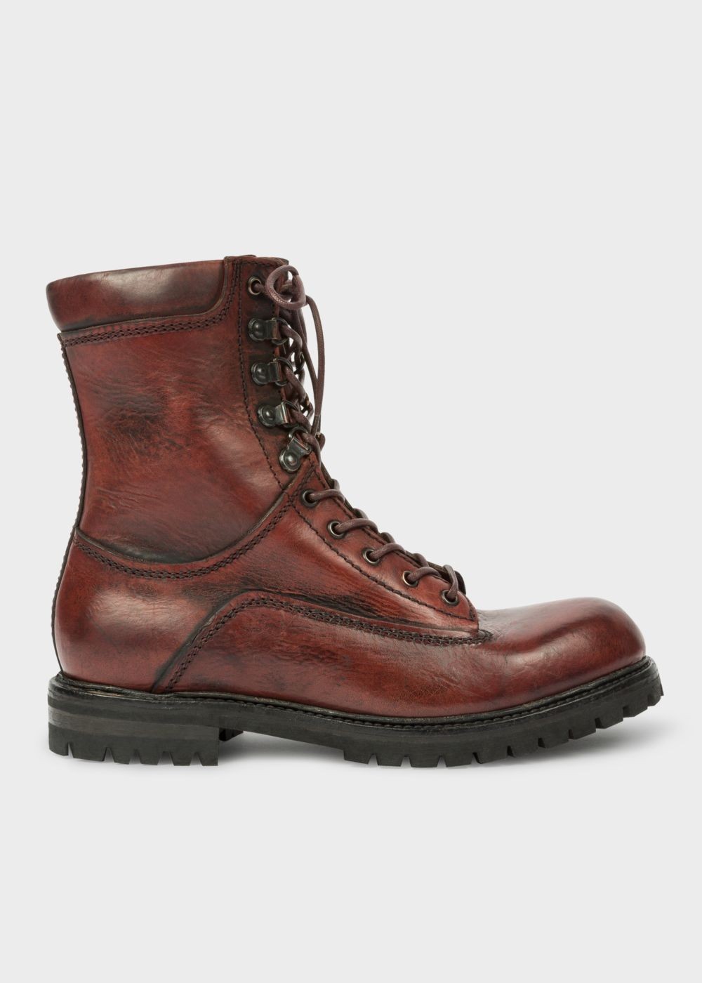 Paul Smith Men's Burgundy Calf Leather 'snow' Boots