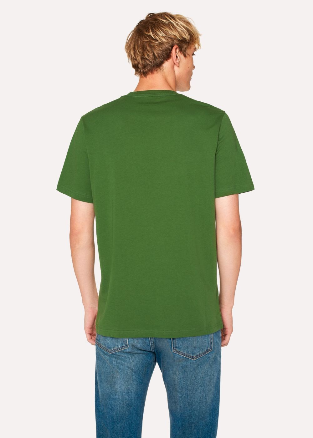 Paul Smith Men's Green Organic-Cotton Zebra Logo Tshirt