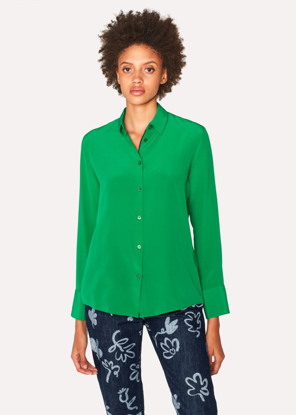 Paul Smith Women's Green Silk Shirt