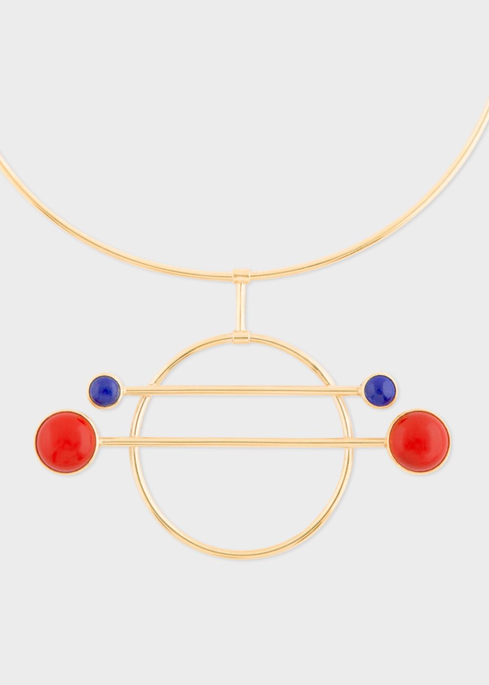 Paul Smith Rachel Entwistle + Paul Smith - Gold 'balance' Necklace With Blue Lapis Lazuli And Red Coral Stones Accessories Womens