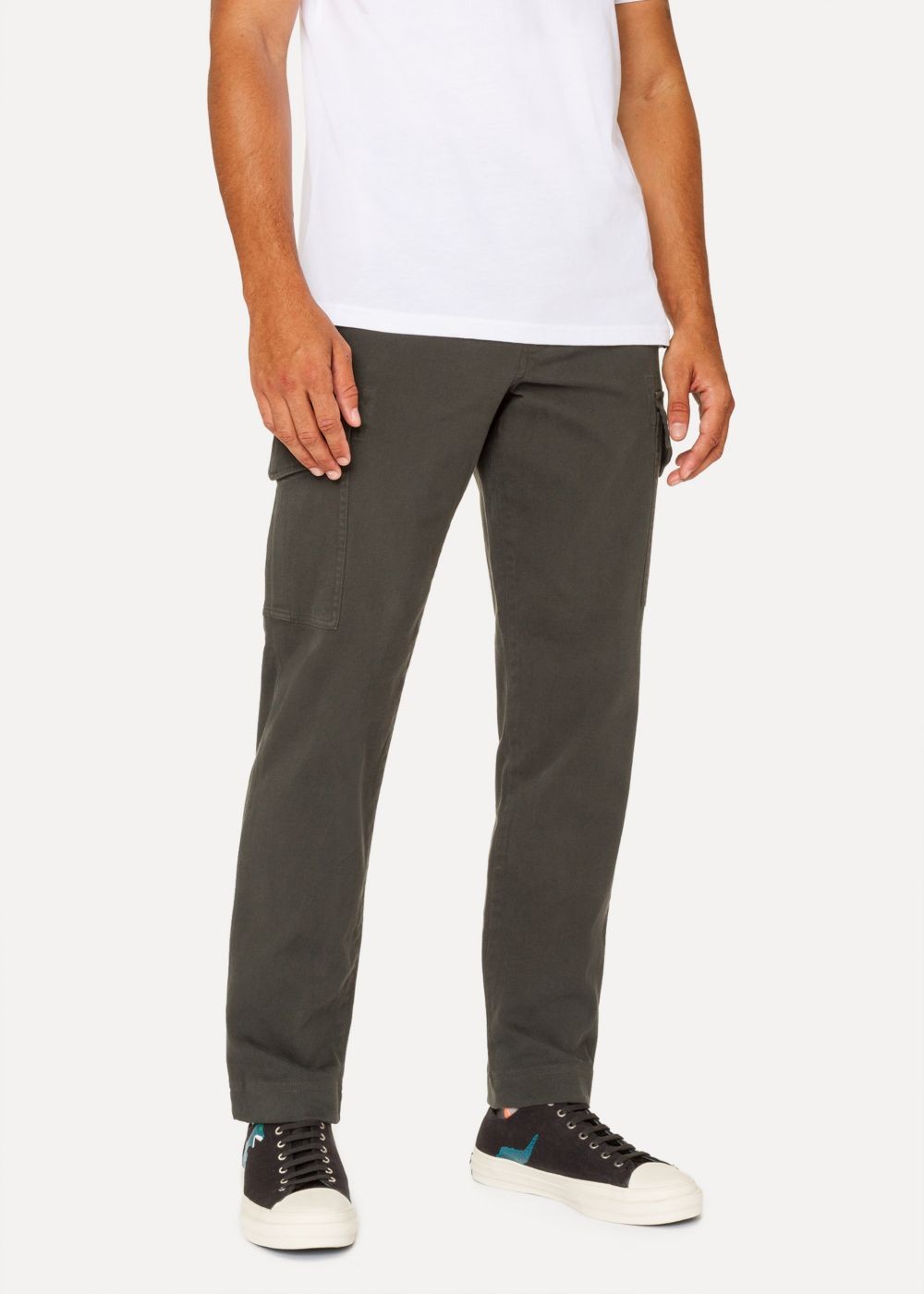 Paul Smith Men's Regular-Fit Dark Green Stretch-Cotton Pocket Pants